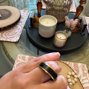 Men’s wedding band 18k rose gold and black